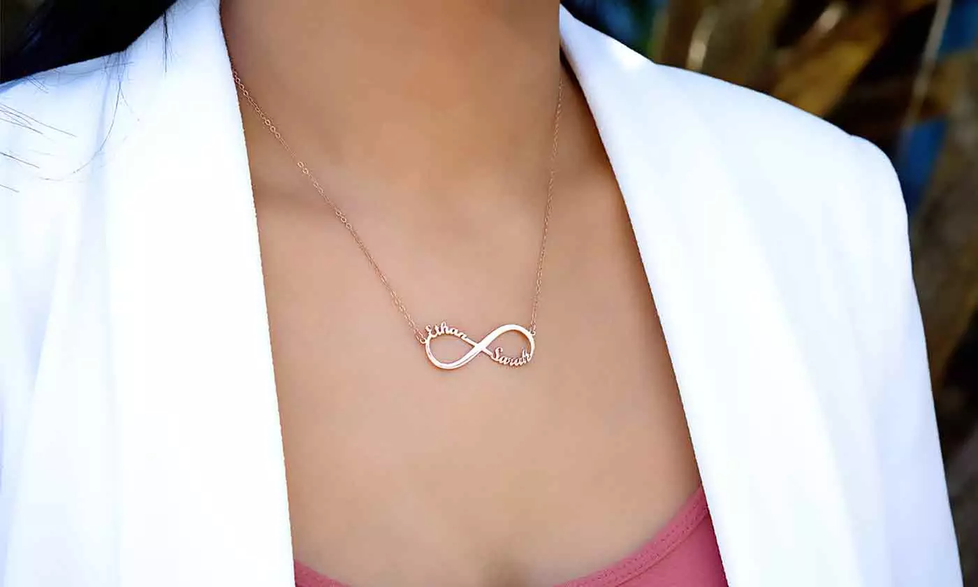  Silver, Gold, or Rose Gold Plated Infinity Name Necklace from MonogramHub (Up to 80% Off) - Second Medium
