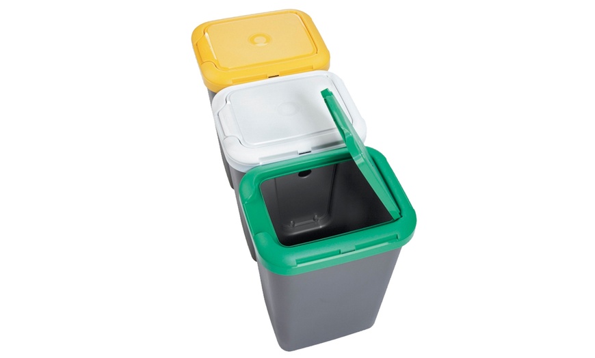 Image 2: Set of Three Recycling Bins