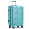 Image 10: Three-Piece Sleek Geometric Pattern Hard Shell ABS+PC Suitcase Set 