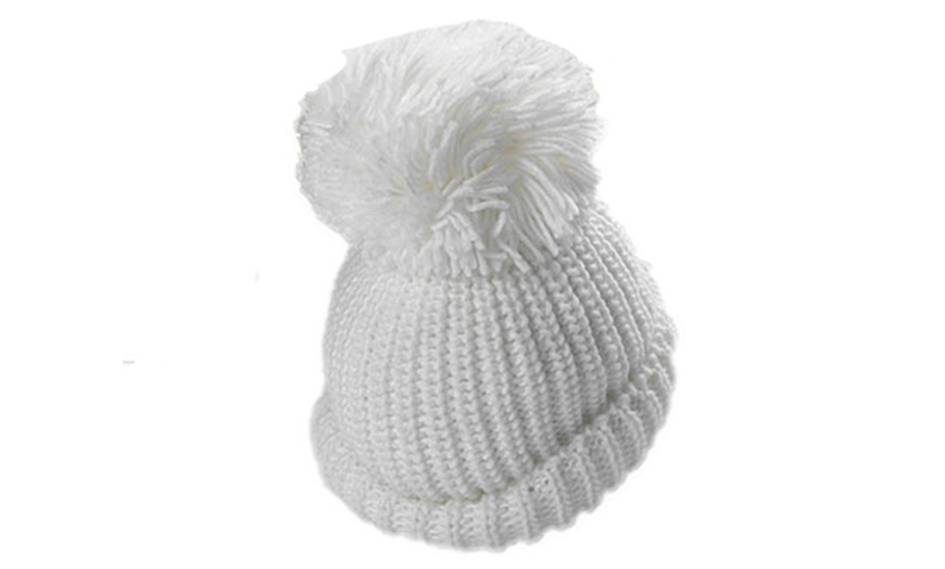 Image 6: Knit Wool Bobble Hat