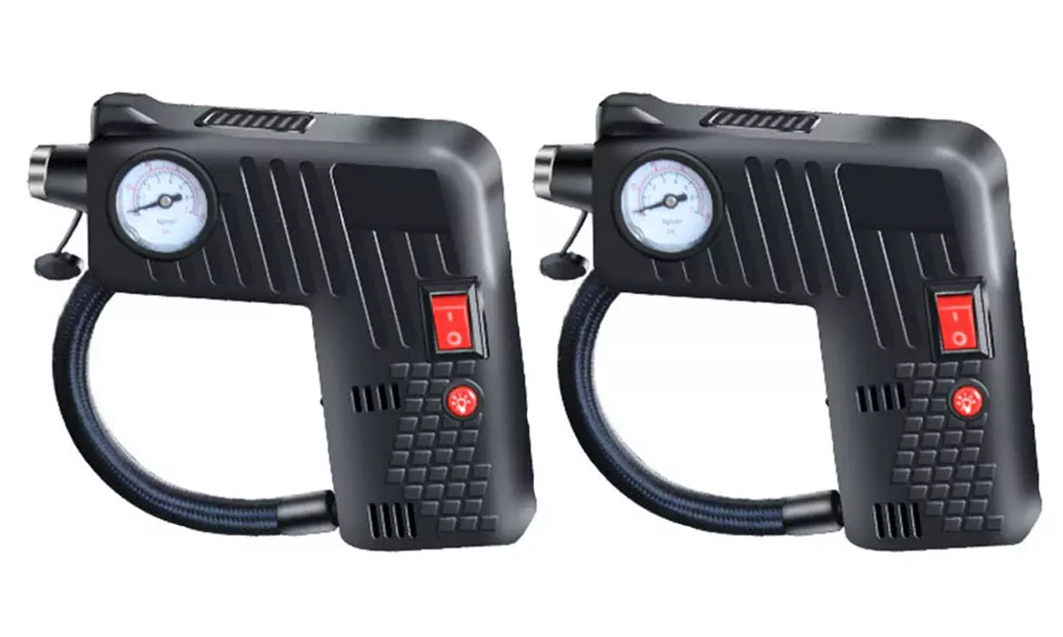 Compresseur d'Air 12V voiture 5 en 1:Compresseur de pneus,Testeur pression/compression,brise-vitre,signal détresse,lampe - Second Medium