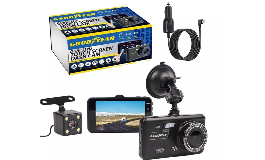 Image 4: Goodyear Dual Lens Touch Screen Car Dash Cam with Rear Camera