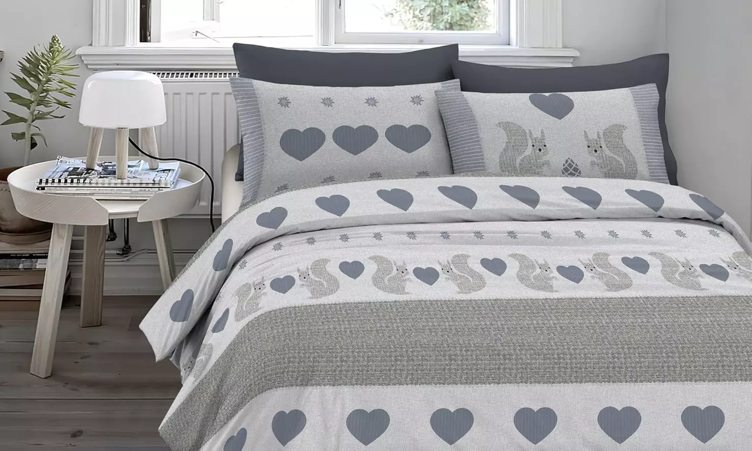 Flanell-Bettwäsche-Set mit winterlichem Motiv