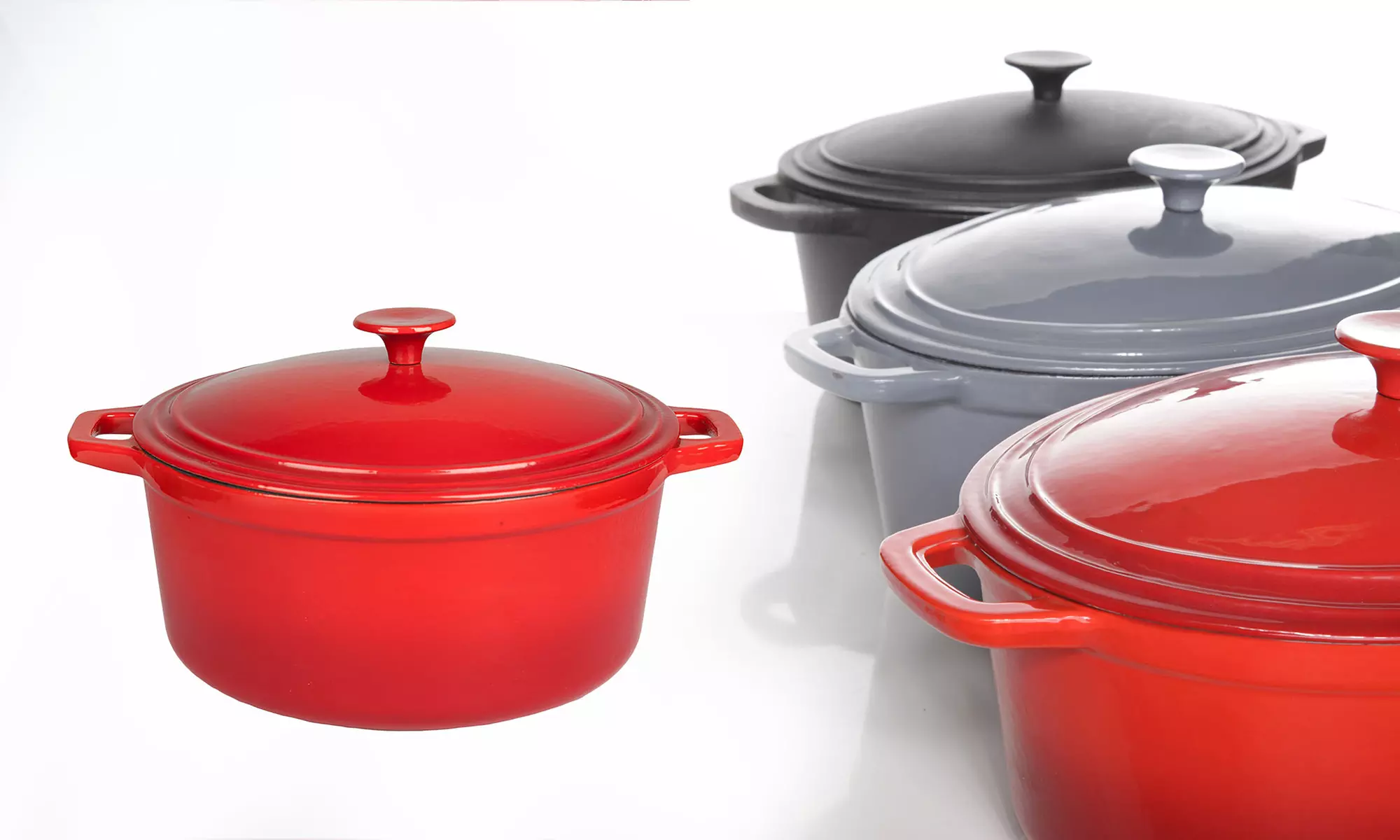 Round or Oval Cast Iron Casserole Dish - Primary Image