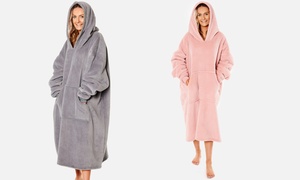  Extra Long Oversized Sherpa Hoodie Blanket 