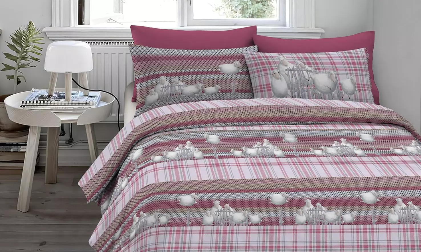 Flanell-Bettwäsche-Set mit winterlichem Motiv