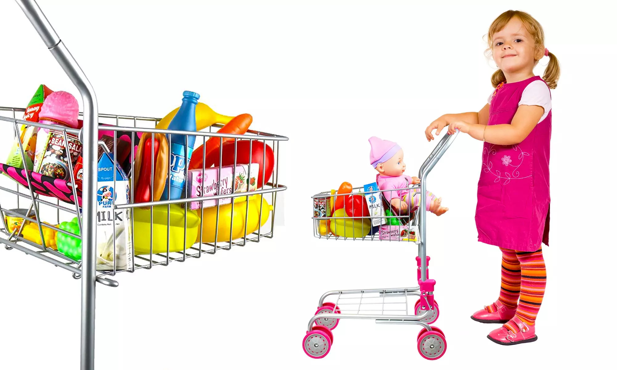Kids' Pretend Play Shopping Cart Toy - Primary Image