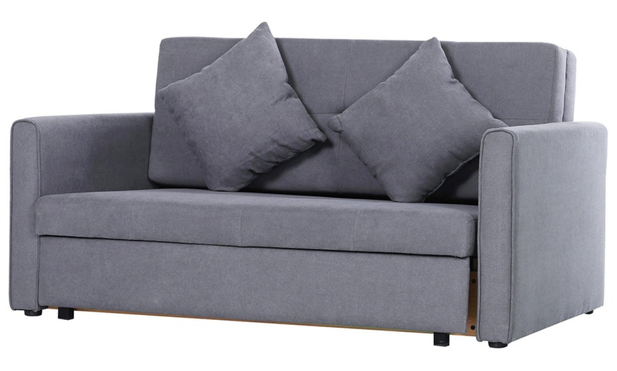 Image 4: HomCom Three-in-One Sofa Bed