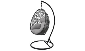  Rattan-Effect Garden Weave Egg Chair with Cushion 