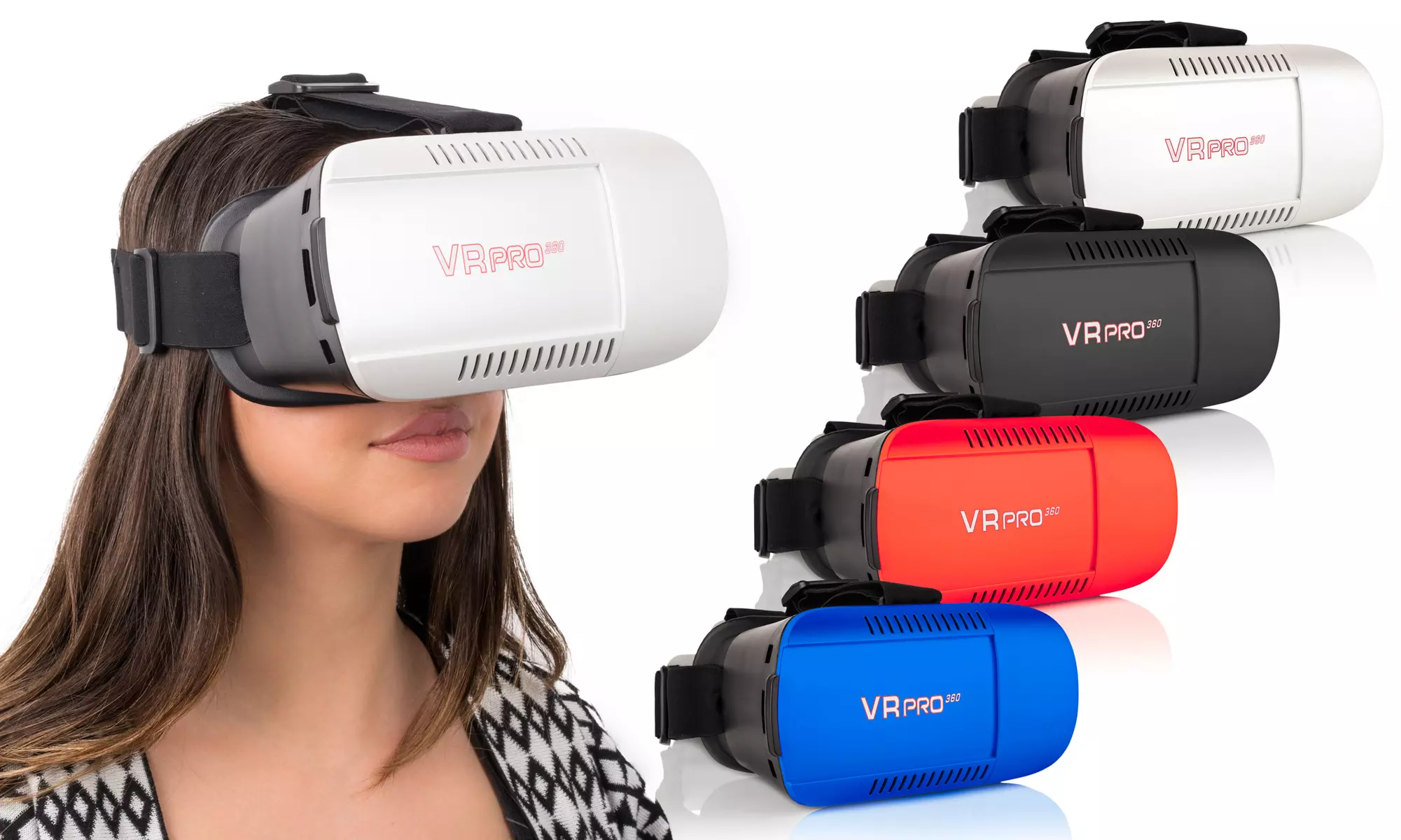 VRPro360 Virtual Reality Gear (Glasses, Anti-Glare Glass Protector, Bluetooth Headsets, Earbuds, or Bluetooth Remote) - Primary Image