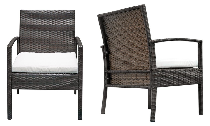 Image 4: Coffee Table Rattan-Effect Sofa Set