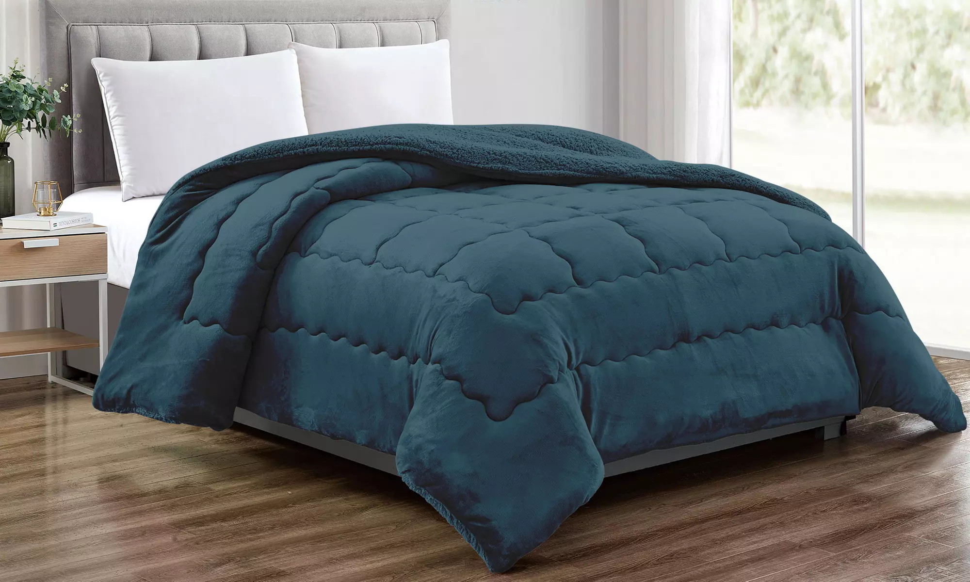 Couette double en velours Sherpa