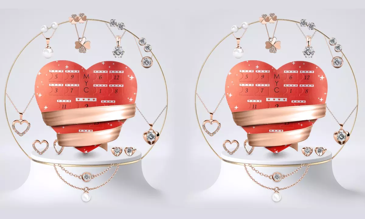 1 o 2 calendari dell'Avvento con 14 gioielli in cristallo