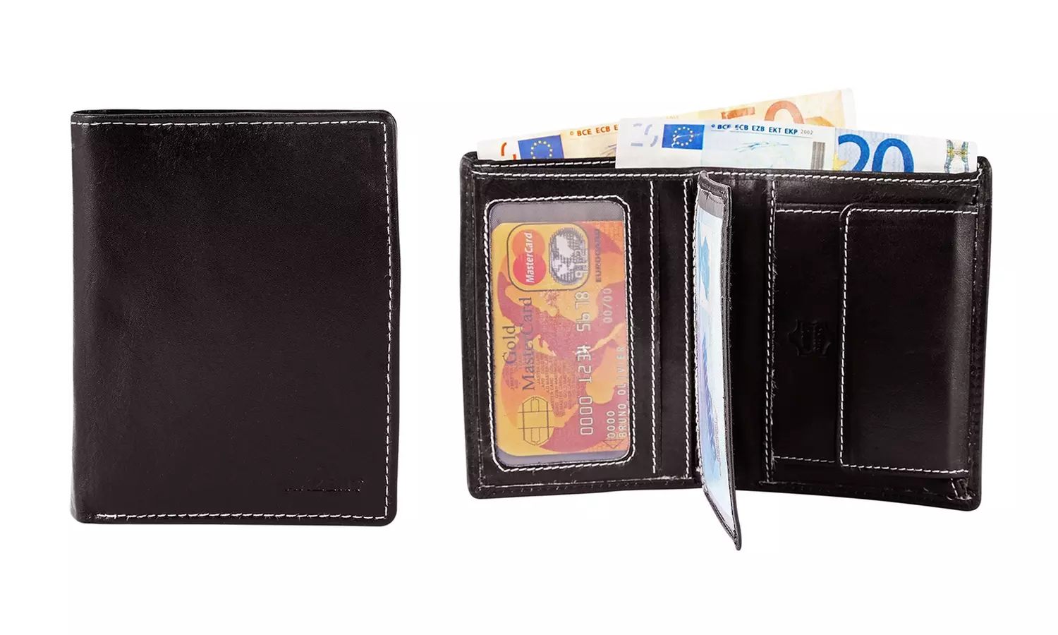 1x, 2x, oder 3x Herren- oder Unisex-Geldbörse aus Leder