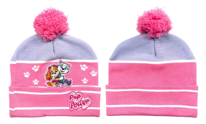 Image 13: Bonnet avec pompon Paw Patrol, Mickey ou Minnie