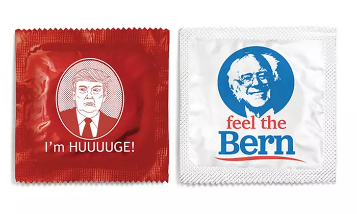 5, 10, 50, 100 Trump or Bernie Condoms at Say It With A Condom (Up to 55% Off) - Primary Image