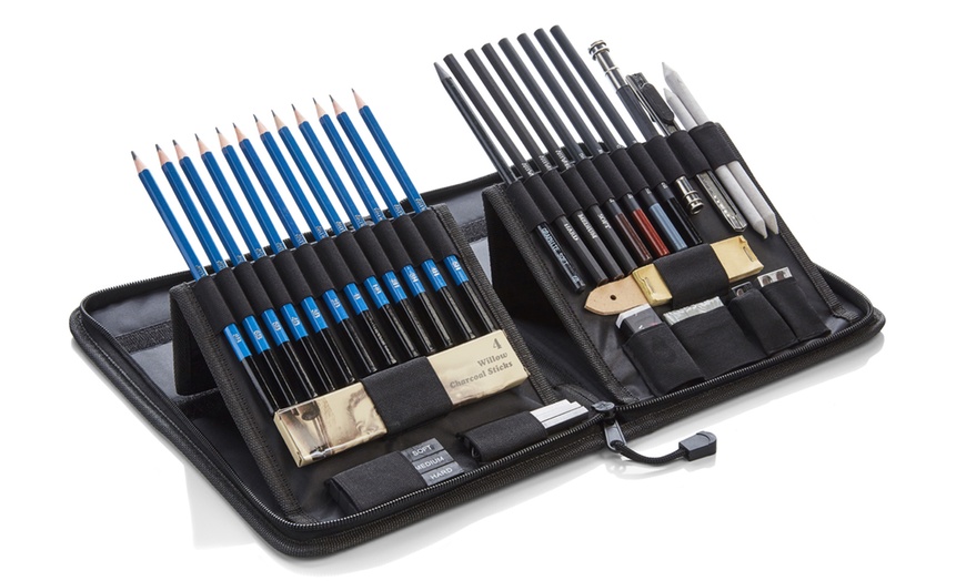 Image 3: 40-Pc Sketching and Drawing Set