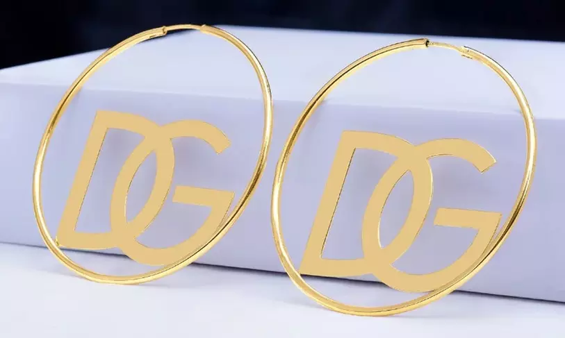 Two-Initial Name Hoop Earrings from MonogramHub
