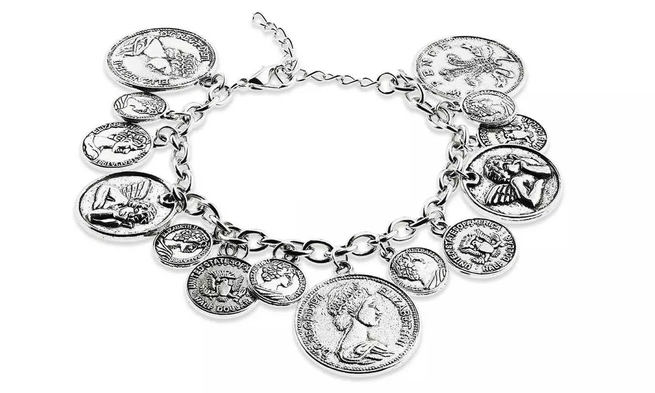 Bracelet à breloques en forme pièces de tailles variées - Second Medium