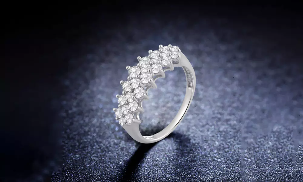 1 CTTW Diamond Pyramid Anniversary Ring in Sterling Silver by DiamondMuse - Primary Image
