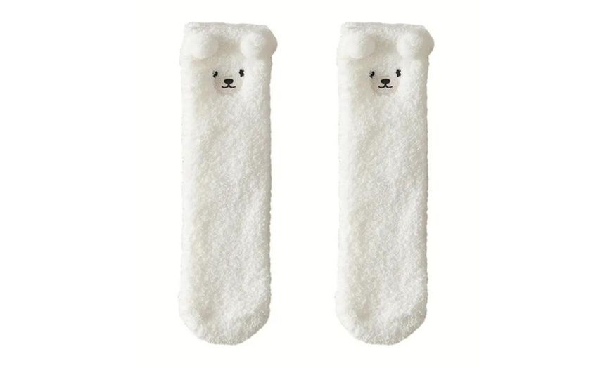 Image 3: Calcetines de felpa de oso de peluche