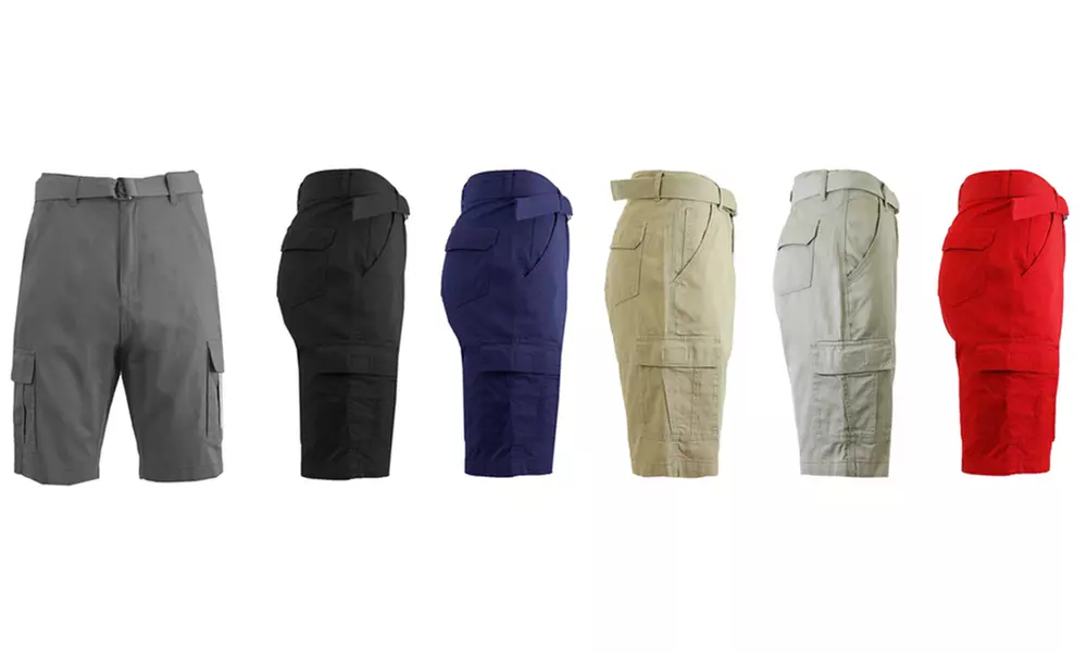 Men's Cotton Belted Cargo Shorts (2-Pack) - Primary Image