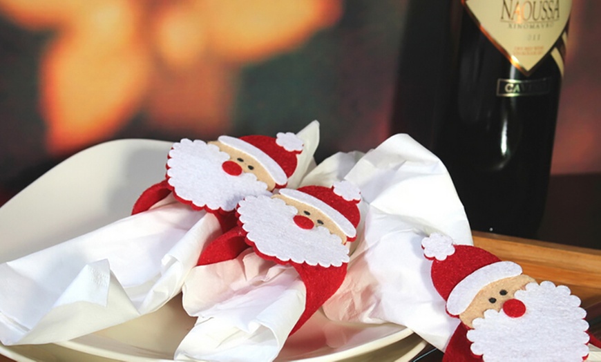 Image 1: Christmas Santa Napkin Rings