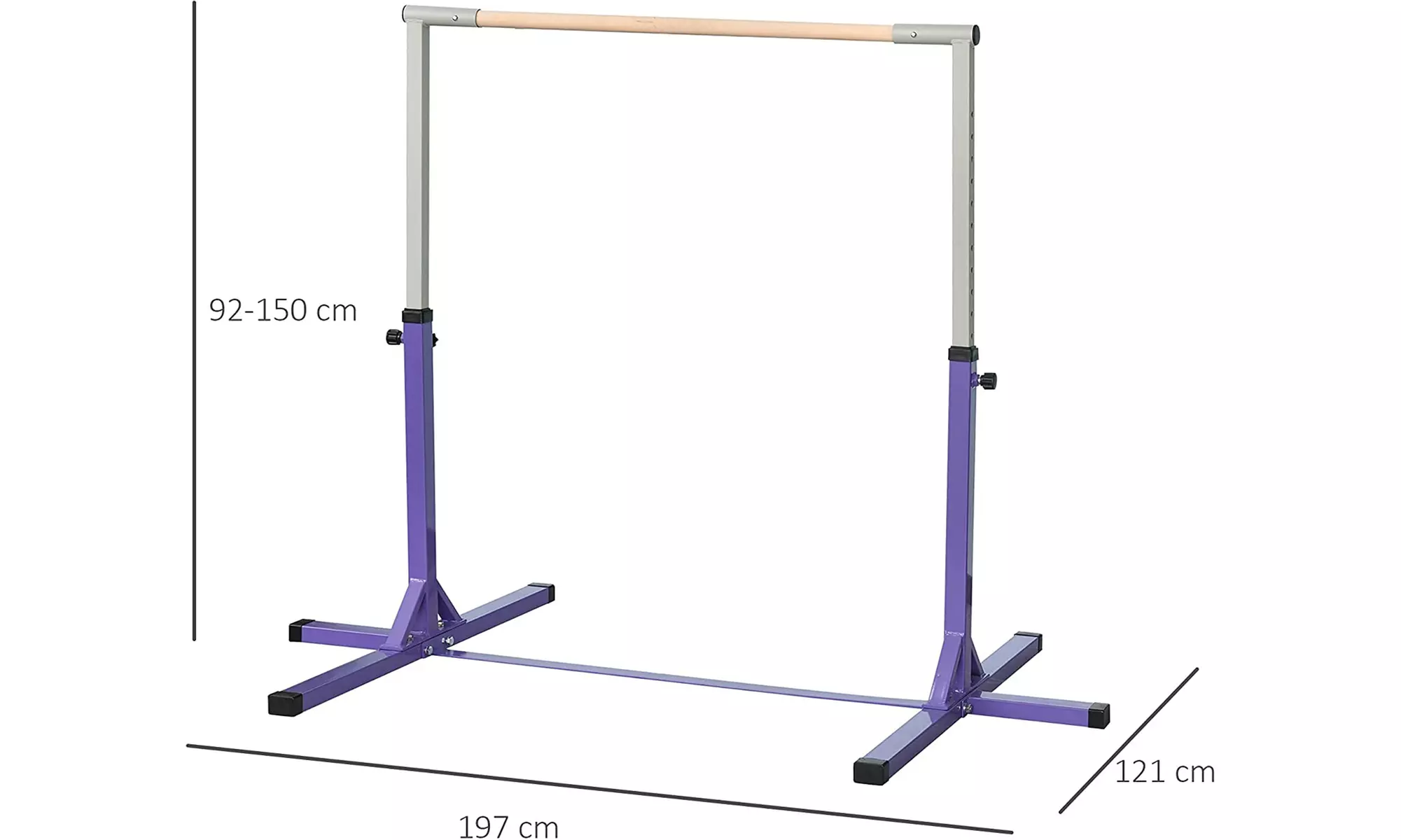 HomCom Height Adjustable Horizontal Gymnastic Bar for Kids