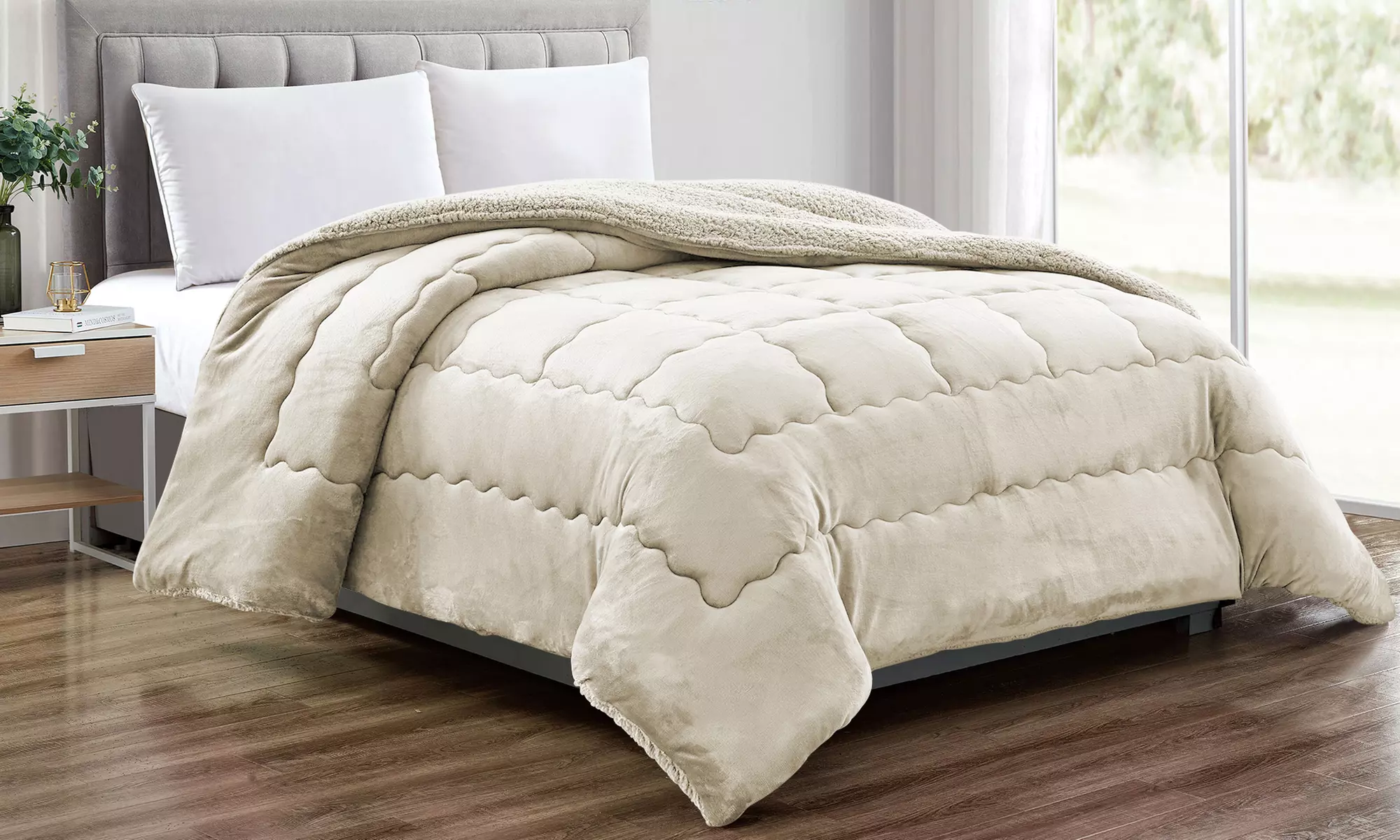 Couette double en velours Sherpa