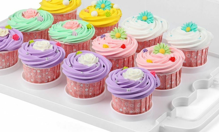 Image 3: Three-Tier Cupcake Carrier Box