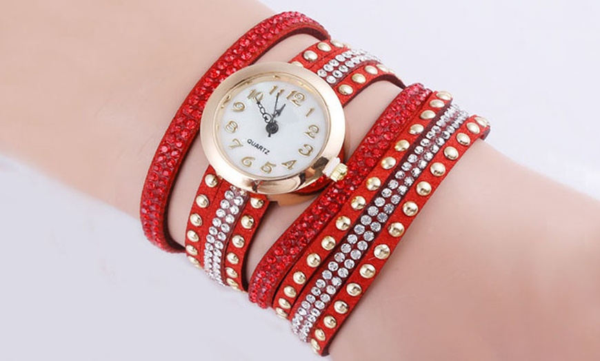 Image 7: Women's Wrap Watch made with Crystals from Swarovski®