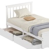 Image 4: HomCom Storage Bed with Two Drawers in Durable Pine Wood Design