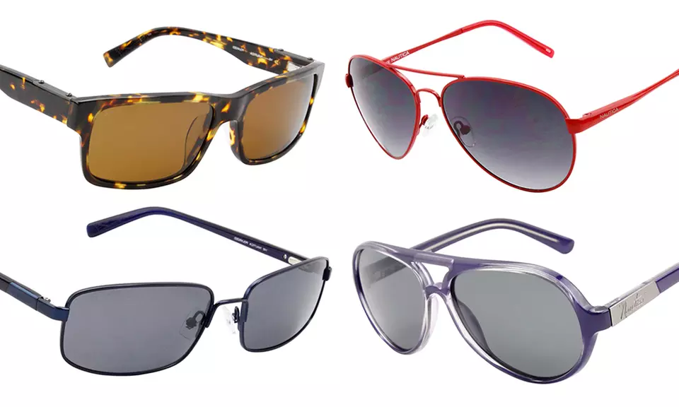 Nautica Aviator and Rectangle Unisex Sunglasses - Primary Image