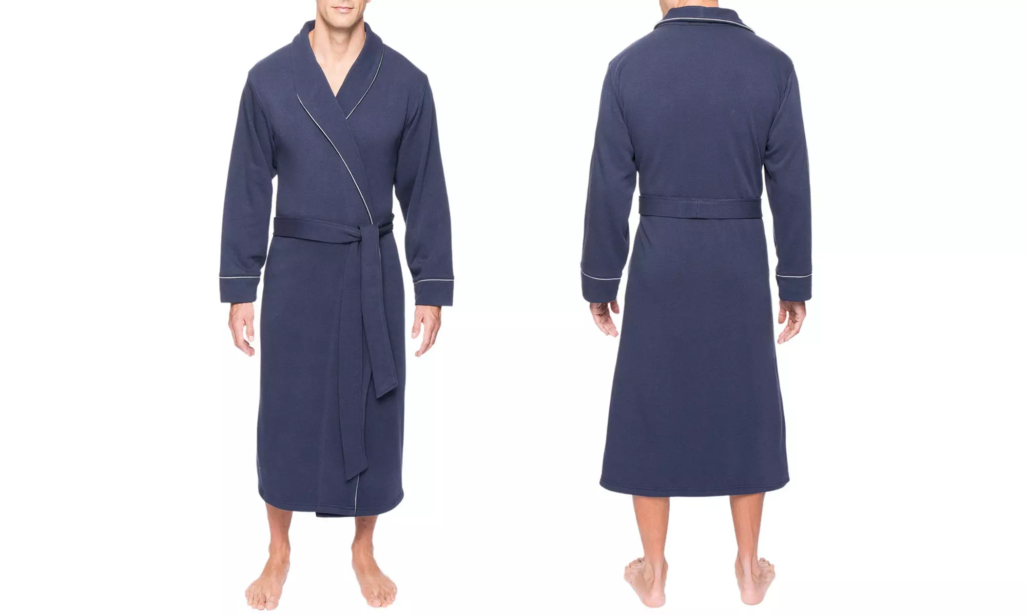 Noble Mount Men's Fleece-Lined French Terry Robe - Second Medium