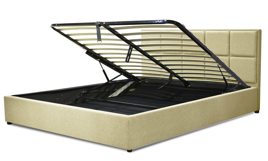 Image 16: Lit coffre Florence tissu, matelas ''Cosmos'' en option