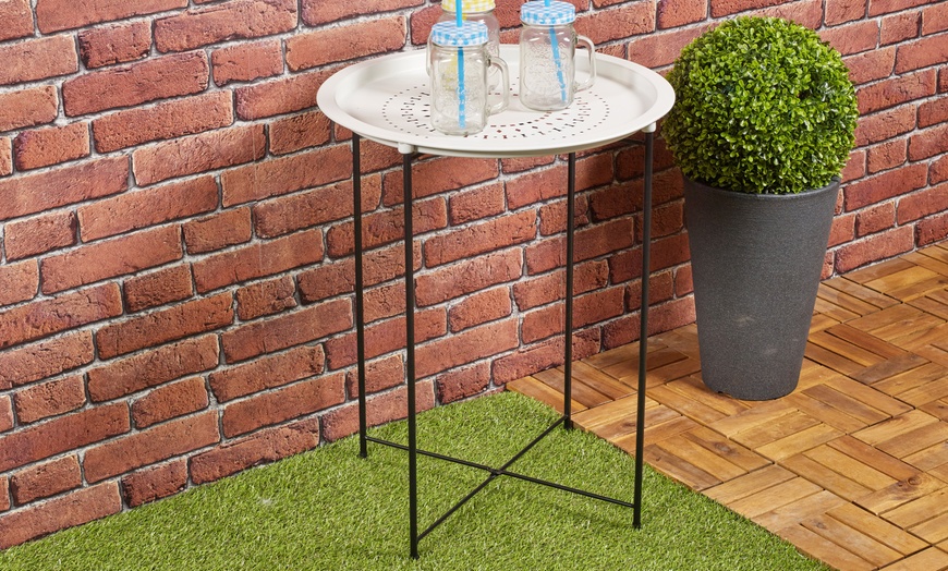 Image 3: Round Metal Garden Coffee Table