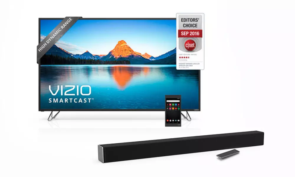 Vizio 55" 4K HDR Smart LED with 38" Vizio Sound Bar (Manufacturer Refurbished) - Primary Image