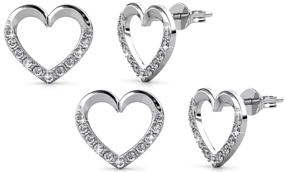 1, 2 of 3 paar oorbellen in hart-vorm