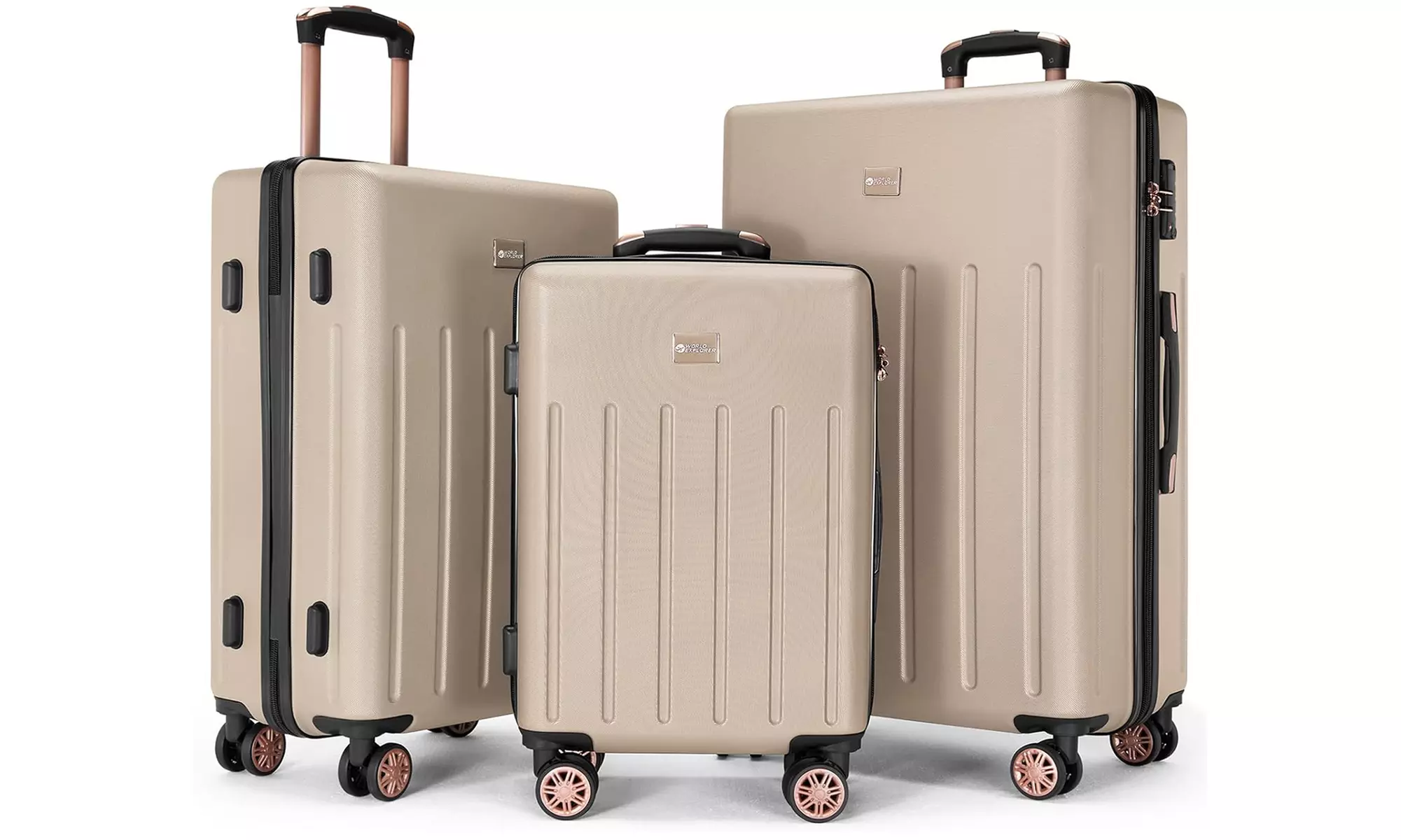 Three-Piece Luggage Set Hard Shell ABS With TSA Lock
