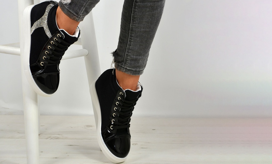 Image 3: Women's Studded High Top Trainers