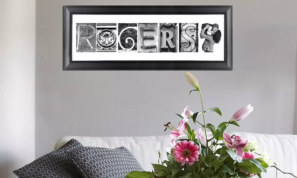 Custom Letter-Art Print with Up to Eight Letters and Optional Frame from Imagine Letters (Up to 82% Off) - Primary Image