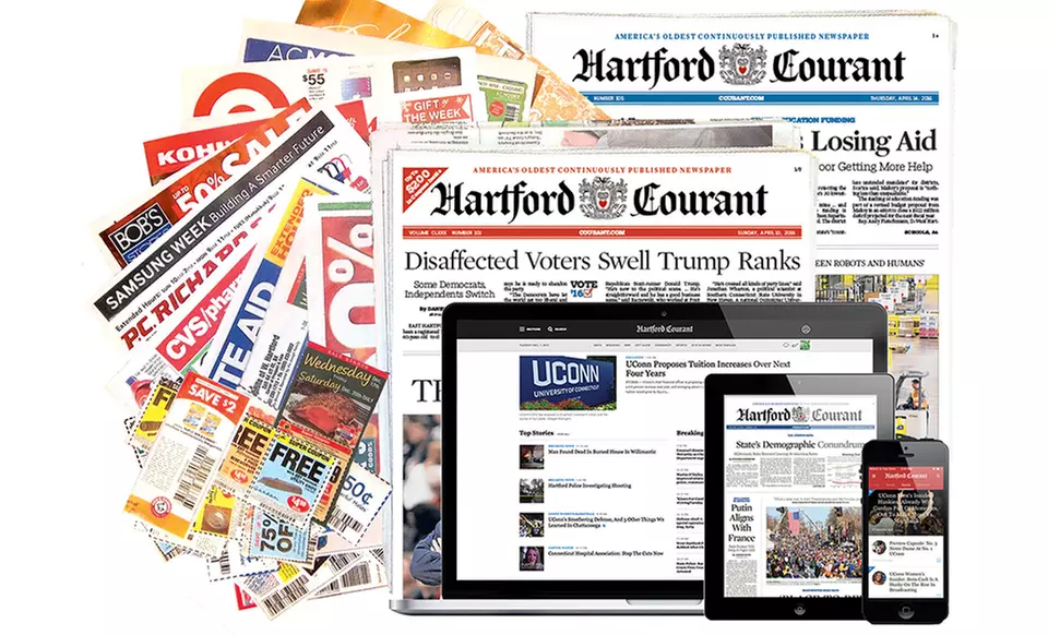 52-Week Sunday Only or Thursday–Sunday Print & Digital Subscription to the “Hartford Courant” (Up to 95% Off) - Primary Image