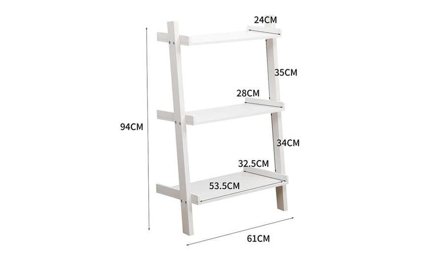 Image 12: Three or Five Tier Storage Ladder Shelves