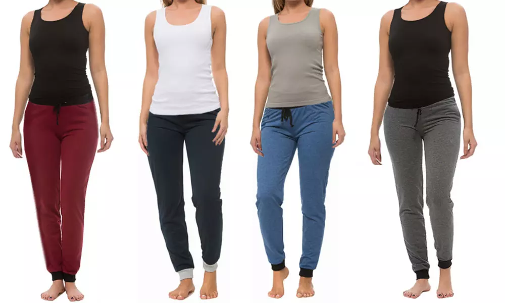 Coco Limon Solid Color Jogger and Tank Top Set (4-Piece) - Primary Image