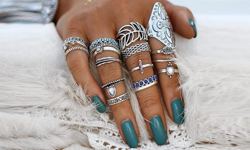 Image 1: Bohemian Rings Set