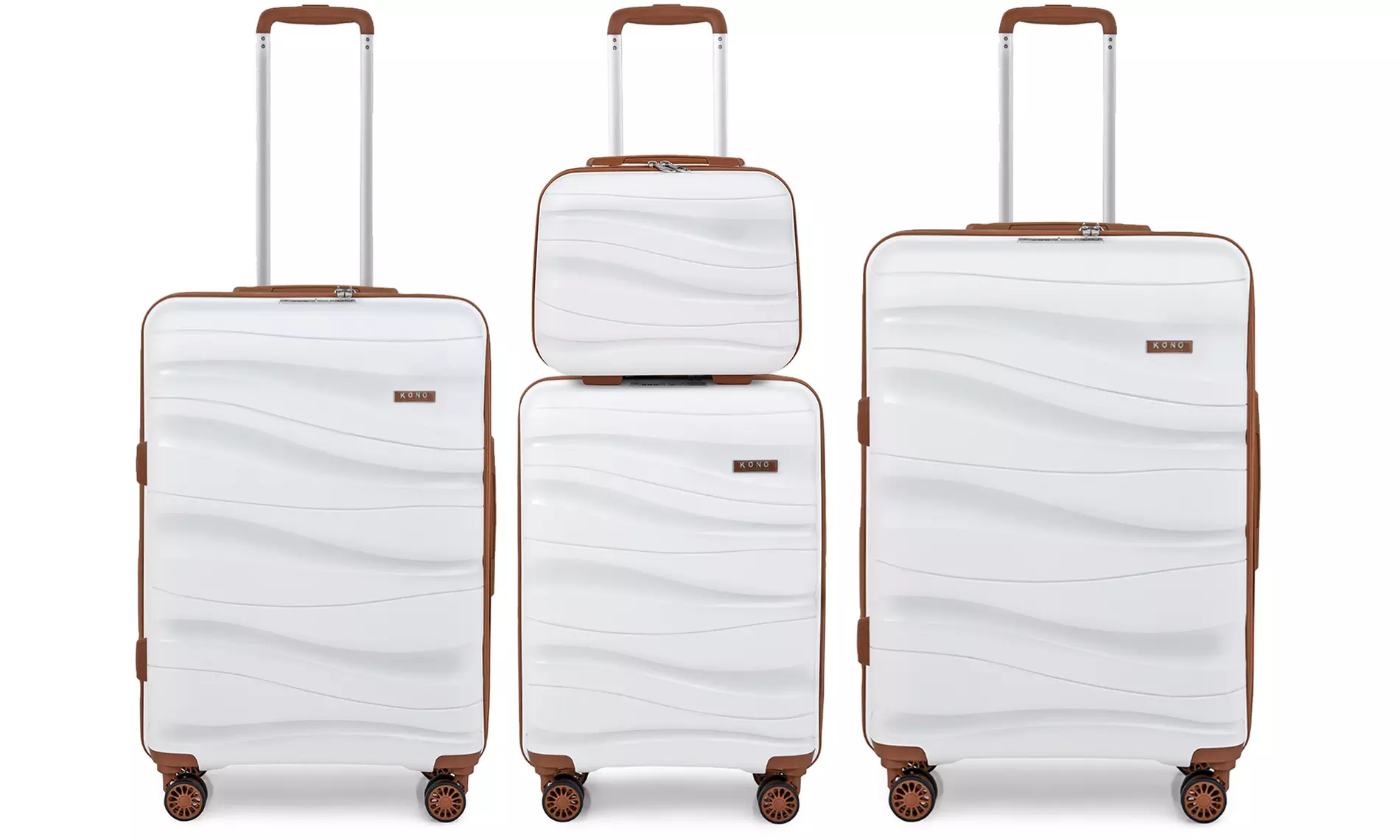 KONO One or Four Piece Hard Shell PP Suitcase With TSA Lock