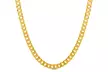 Arturo Zeta Men's 20" Cuban Chain Necklace in 18K Yellow Gold Plating - Second Medium