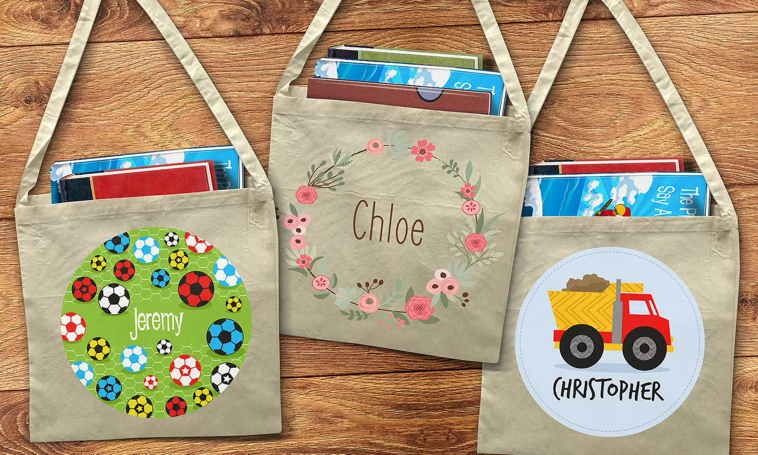 Personalized Kids' Canvas Tote Bag or Drawstring Bag from Dinkleboo (Up to 60% Off)  - Primary Image