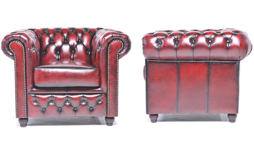 Image 8: Sofas Chesterfield en cuir authentiques 