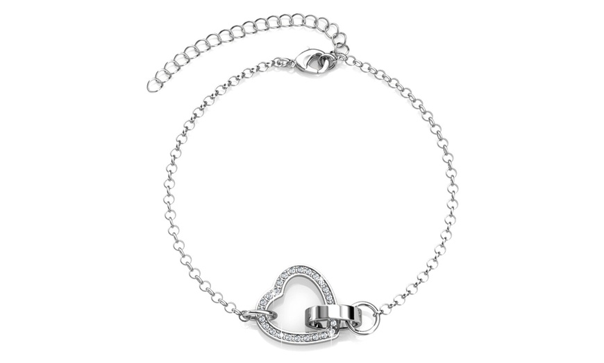 Image 15: Locked Heart Bracelet Chain Bracelet